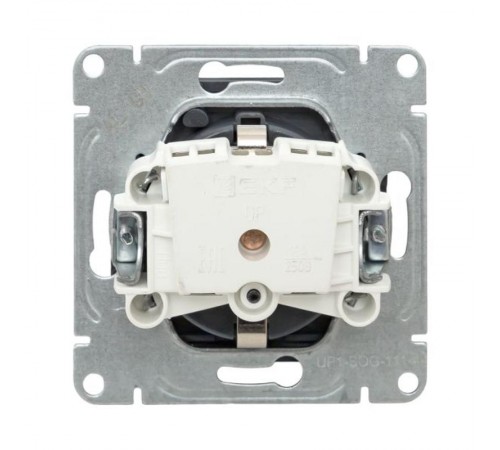 Механизм розетки, 16А, IP44, с заземлением, со шторками, c крышкой, графит Эпика  UP1-SOG-111-44 EKF