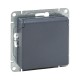 Механизм розетки, 16А, IP44, с заземлением, со шторками, c крышкой, графит Эпика  UP1-SOG-111-44 EKF