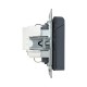 Механизм розетки, 16А, IP44, с заземлением, со шторками, c крышкой, графит Эпика  UP1-SOG-111-44 EKF