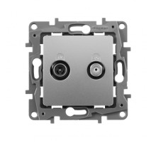 Etika Алюминий Розетка Розетка TV/SAT 2-х кабельная  672457  Legrand