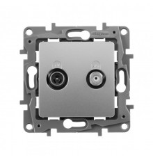 Etika Алюминий Розетка Розетка TV/SAT 2-х кабельная  672457  Legrand