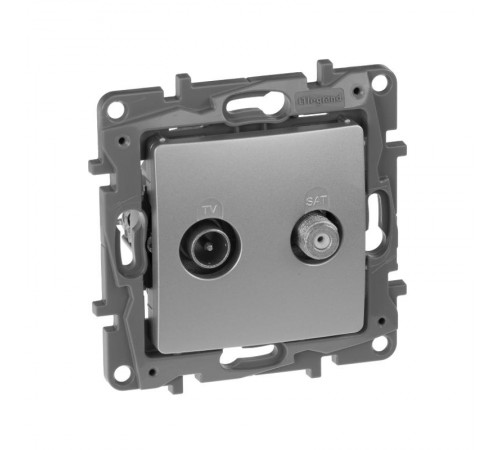 Etika Алюминий Розетка Розетка TV/SAT 2-х кабельная  672457  Legrand