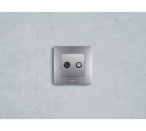 Etika Алюминий Розетка Розетка TV/SAT 2-х кабельная  672457  Legrand