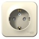 Blanca Молочный О/У Розетка с заземлением со шторками, 16А, 250В  BLNRA011102  SE