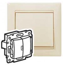 Valena Сл. кость Выключатель 2-клавишный с индикац на 1-й клавише с нейтралью  774345  Legrand