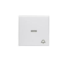 Клавиша для 1-клавишных вызвонокателей/переключателей/кнопок с символом "звонок", прозрачная линза, Impressivo, белый  1789KL-84   2TKA000564G1  AB