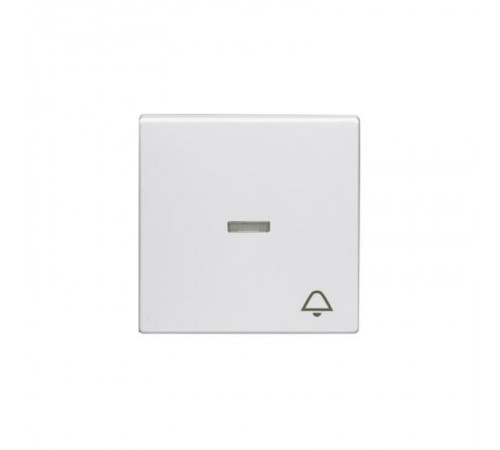 Клавиша для 1-клавишных вызвонокателей/переключателей/кнопок с символом "звонок", прозрачная линза, Impressivo, белый  1789KL-84   2TKA000564G1  AB