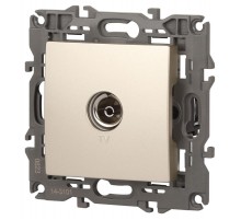 14-3101-04 Розетка TV одиночная, IP20, Эра Elegance, шампань  Б0034293  ЭРА