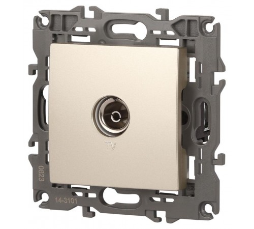 14-3101-04 Розетка TV одиночная, IP20, Эра Elegance, шампань  Б0034293  ЭРА