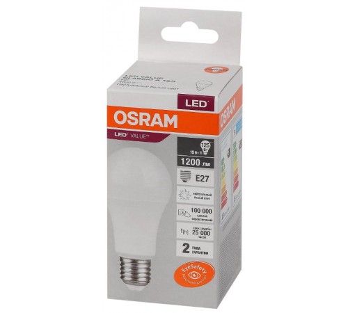 Лампа светодиодная LED Value CL- A 15W/840 230V E27 10X1  4058075579156  OSRAM