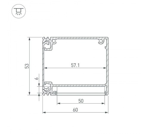 Профиль BOX60-SIDE-2000 ANOD  017353  Arlight