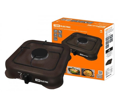 Плитка газовая одноконфорочная, ГП-1, коричневая,  SQ2515-0007  TDM