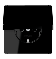 Штепсельная розетка SCHUKO 16А / 250В с подпружиненной откидной крышкой, пружинные зажимы; дюропласт; черный; LS990  LS1520KLSW  Jung