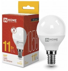 Лампа светодиодная LED-ШАР-VC 11Вт 230В Е14 3000К 990Лм  4690612020587  IN HOME