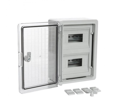 Корпус пластиковый распределительный ЩРН-18 IP65 прозрачная дверь 350х250х150  PR08.26502  Промрукав