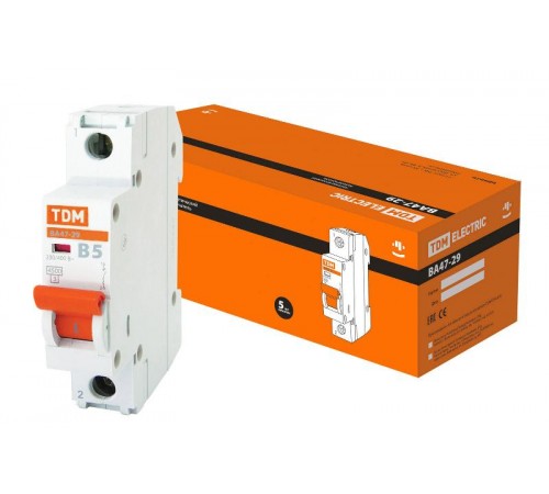 Выключатель автоматический однополюсный ВА47-29 5А B 4,5кА  SQ0206-0005  TDM