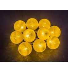 Гирлянда световая  NGF-D010-10WW-2AA-золотые шарики (ткань)  14048  Navigator