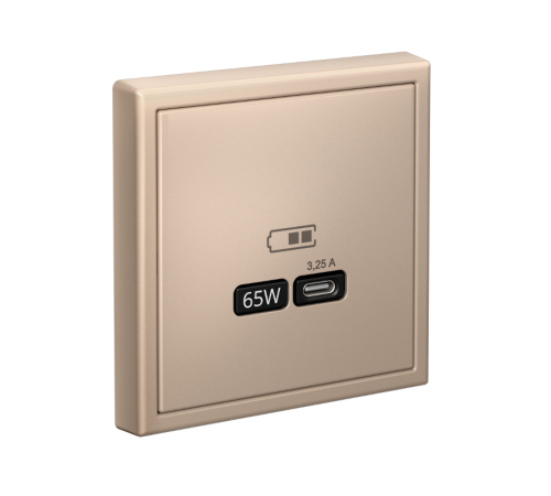 ArtGallery Песочный Розетка USB тип-С 65Вт высокоскор.заряд. QC, PD, механизм  GAL001227  SE