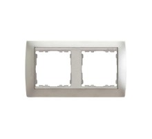 Simon 82 Рамка декоративная, 2 поста, S82, алюминий-алюминий  82924-33  Simon