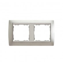 Simon 82 Рамка декоративная, 2 поста, S82, алюминий-алюминий  82924-33  Simon