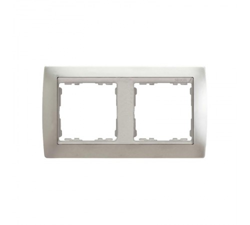 Simon 82 Рамка декоративная, 2 поста, S82, алюминий-алюминий  82924-33  Simon