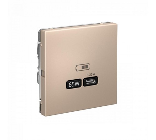 ArtGallery Песочный Розетка USB тип-С 65Вт высокоскор.заряд. QC, PD, механизм  GAL001227  SE