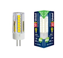 Лампа светодиодная LED-JC-220/5W/3000K/G4/CL GLZ09TR LED, прозр 3000К  UL-00006744  Uniel