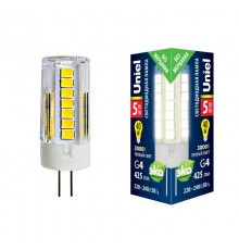 Лампа светодиодная LED-JC-220/5W/3000K/G4/CL GLZ09TR LED, прозр 3000К  UL-00006744  Uniel