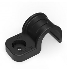 Крепеж-скоба пластиковая односторонняя для прямого монтажа черная в п/э д20 (50шт/600шт уп/кор)  PR13.0373  Промрукав