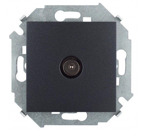 Simon 15 Графит Розетка TV одиночная, винт. зажим  1591475-038  Simon