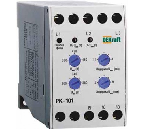 Реле контроля фаз 380В тип 01 серии РК-101   23300DEK  DEKraft