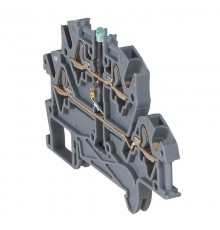 Пружинная клемма Viking 3 - многофункциональная - двухполюсная - 4 проводника - со светодиодом - шаг 5 мм - серый  037256  Legrand