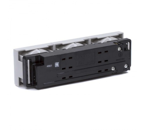 Тройная розетка Viva серая  45023  DKC