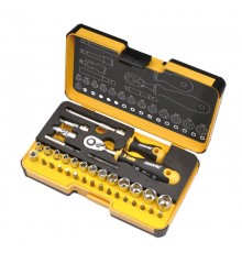 Набор бит SL/ND/PH/Tx/SQ/BH/MS с трещоткой и рукояткой ERGONIC в кейсе, 36 шт  05783656  Felo