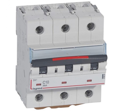 Выключатель автоматический трехполюсный DX3 16A C 36кА (4,5 мод)  410021  Legrand