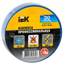 Изолента 0,18х19 мм синяя 20 метров   UIZ-20-10-K07  IEK