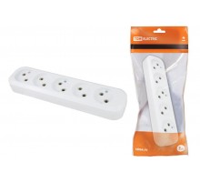 Колодка розеточная 5 гнезд 2П б/з 10А 250В белая   SQ1806-0034  TDM