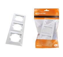 Рамка 3-х постовая вертикальная белая "Лама"   SQ1815-0034  TDM