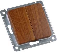 Выключатель скрытой установки, двухклавишный, механизм, цвет дуб  ВС10-451-05  HEGEL