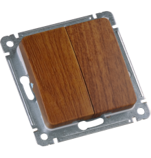 Выключатель скрытой установки, двухклавишный, механизм, цвет дуб  ВС10-451-05  HEGEL