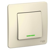 Blanca Молочный С/У Переключатель 1-клавишный с подсветкой, 10А,250B  BLNVS010612  SE