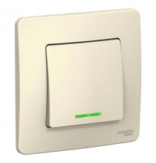 Blanca Молочный С/У Переключатель 1-клавишный с подсветкой, 10А,250B  BLNVS010612  SE