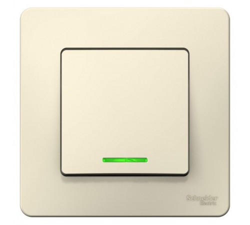 Blanca Молочный С/У Переключатель 1-клавишный с подсветкой, 10А,250B  BLNVS010612  SE