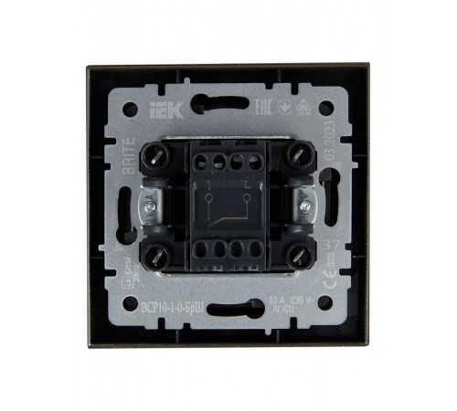 BRITE Выключатель 1-клавишный 10А в сборе ВСР10-1-0-БрШ шампань  BR-V10-0-10-K37-F  IEK