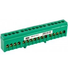 Шина PE "земля" в корпусном изоляторе на DIN-рейку ШНИ-6х9-16-К-З  YNN10-69-16KD-K06  IEK