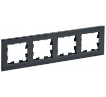 BRITE Рамка 4-ая РУ-4-2-БрЧ стекло черный  BR-M42-G-K02  IEK