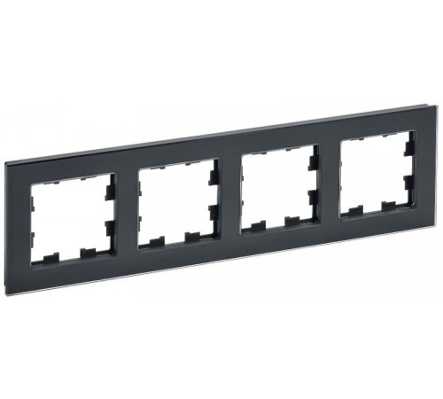 BRITE Рамка 4-ая РУ-4-2-БрЧ стекло черный  BR-M42-G-K02  IEK