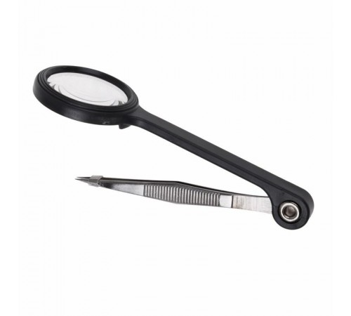 Лупа ручная с пинцетом 8х  12-0411  REXANT