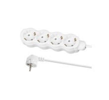 Удлинитель бытовой "Люкс" 4 гнезда, 3 м, с/з, с з/ш, ПВС 3х0,75 мм2, 10 А, 250 В, 2400 Вт  SQ1303-4020  TDM