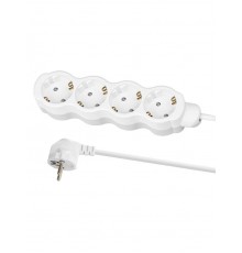 Удлинитель бытовой "Люкс" 4 гнезда, 2 м, с/з, с з/ш, ПВС 3х0,75 мм2, 10 А, 250 В, 2400 Вт  SQ1303-4019  TDM